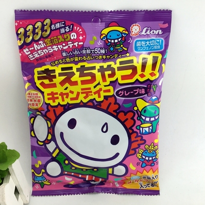 日本进口零食品狮王lion儿童护齿水果糖100g卡通造型果汁糖硬糖