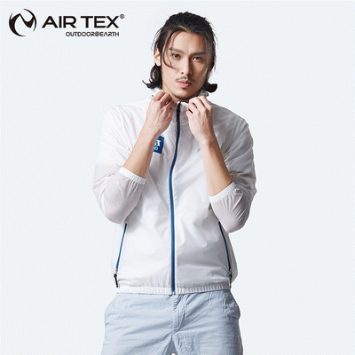 AIRTEX/亚特 抗皱耐磨UPF40+ 亮银字母皮肤衣男款 英国时尚户外