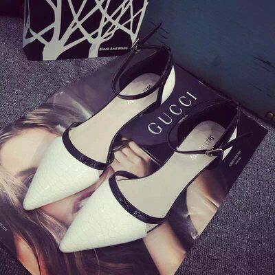 2015夏季女鞋欧美镂空包头凉鞋罗马风浅口尖头平跟单鞋平底鞋白色