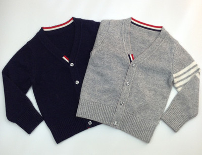 秋冬新款韩版男女童儿童装宝宝羊绒衫外套开衫V领针织毛线上衣