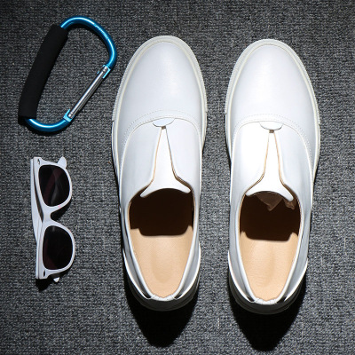 威世米邦2015厚底黑白纯色软面套脚内增高乐福鞋男士休闲皮鞋003