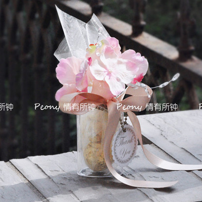 HOT 浪漫水晶杯 花 森系 典雅 喜糖盒创意 Peony情有所钟 喜糖袋