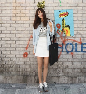 2015韩版学院风高腰半身包臀裙短裙女白色半身裙夏季修身小a字裙