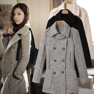 2016秋冬新款大码女装韩版中长款呢子大衣修身显瘦风衣羊毛呢外套
