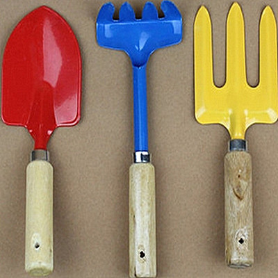 彩色园艺工具三件套