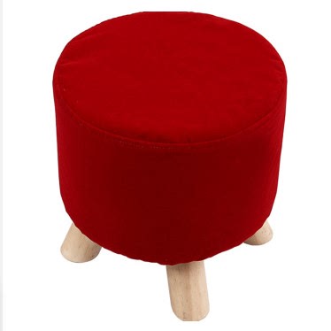 包邮实木亚麻布艺矮 创意时尚圆凳小板凳沙发凳换鞋凳 可拆卸布套