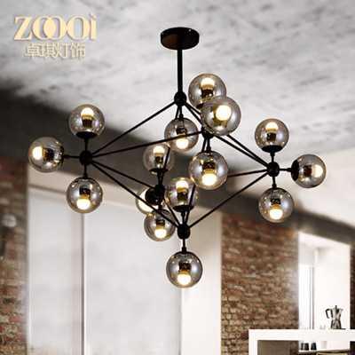 美式魔豆吊灯简约北欧创意后现代铁艺玻璃球个性别墅客厅餐厅灯具