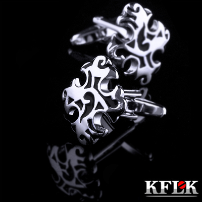 礼盒装KFLK复古袖扣法式衬衫袖钉男士袖口钮十字图腾扣钉Cufflink