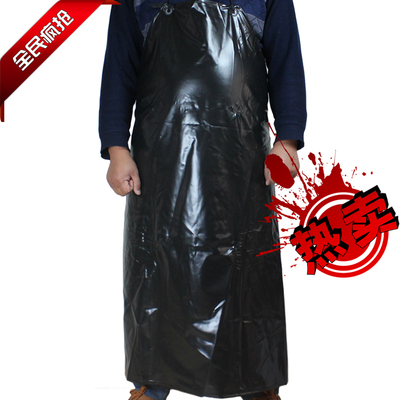 PVC红黑复合围裙加厚防水耐油食品卫生防油围裙厨房牛筋劳保围裙