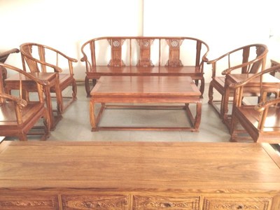 实木榆木 木质沙发 明清古典 沙发 圈椅 茶几 沙发八件套