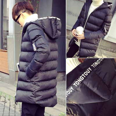2016新款男士棉衣外套冬季加厚羽绒棉服青年潮韩版中长款修身大衣