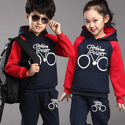 新款春秋季童装中大童男女童套装两件套韩版童装休闲运动儿童卫衣