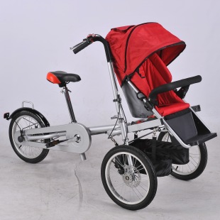 折叠母婴自行车带小孩亲子母子车多功能儿童婴儿车