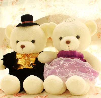 正版婚纱熊情侣熊泰迪熊公仔对熊结婚熊婚庆娃娃压床娃娃结婚礼物