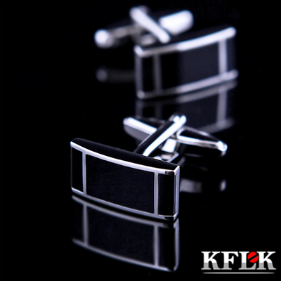 礼盒装KFLK简约百搭黑色袖扣法式衬衫袖钉男士衬衣袖口扣钉可定制
