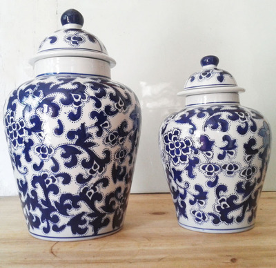 青花陶瓷装饰罐 储物罐 家居装饰摆件 素朴青韵 风雅设计感
