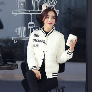2015冬新款韩版修身羽绒服潮女轻薄短款欧美时尚棒球服短外套包邮