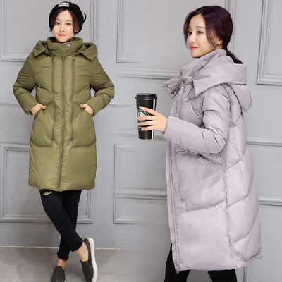 2016新款冬季韩版中长款羽绒服女时尚休闲修身显瘦羽绒棉服外套