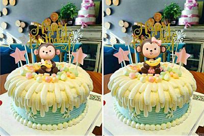 广州同城配送棉花糖卡通公仔儿童娃娃生日蛋糕水果奶油新鲜蛋糕