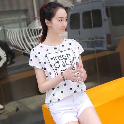 韩版夏季大码宽松短袖t恤半袖体恤衣服女装夏装2016新款潮