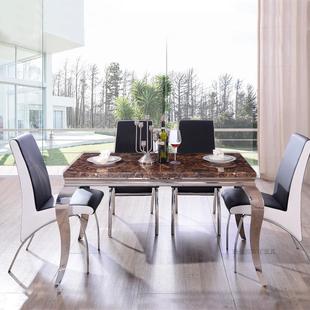 欧式简约现代客厅创意时尚不锈钢小户型餐桌椅组合特价包邮