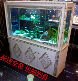 鱼缸水族箱 欧式屏风鱼缸 生态鱼缸 定做鱼缸 1米 1.2米 定做包邮
