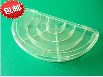 PS高透明半圆扇形10格塑料收纳首饰展示盒美甲点钻盒