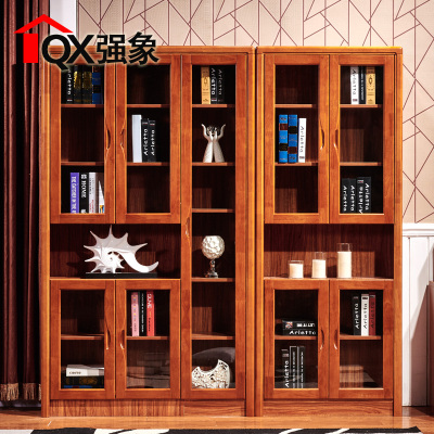 强象 特价大容量书柜带门组合五门文件柜四三两门储物柜木质