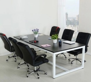广东新款2人台式宜家书桌简约家用双人办公会议桌写字台钢木桌