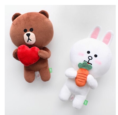 包邮韩国正版Line Friends 连我玩偶可妮兔布朗熊玩偶公仔玩具
