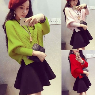 2016秋装新款毛衣套头女韩版两件套针织套装裙时尚秋季外套女装潮