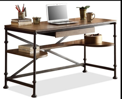 实木台式电脑桌书桌书架组合 家用电脑桌办公桌写字桌简易实木桌