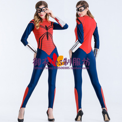 万圣节服装 英雄人物服装 超人服装 连身衣COS蜘蛛侠派对舞台服