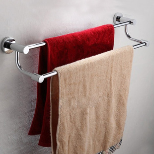 304不锈钢双杆毛巾架 毛巾杆浴巾架 卫生间毛巾挂件 卫浴五金套件