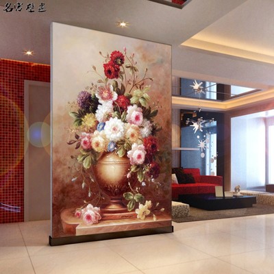 大型壁画定制欧式油画花卉玄关走廊客厅卧室餐厅背景墙纸壁纸