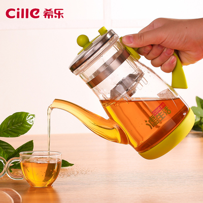 台湾式希乐飘逸杯玻璃泡茶壶可拆洗过滤玲珑杯耐热玻璃茶具茶水壶