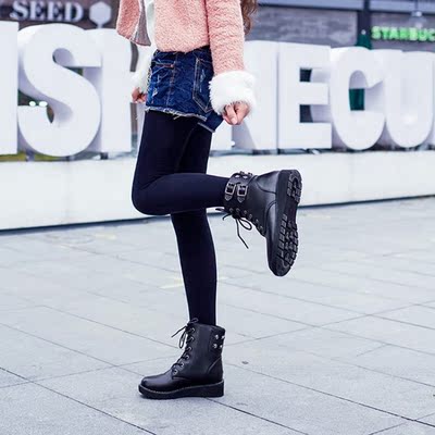 韩版秋冬季女鞋2015新款初中学生棉鞋女士短靴马丁靴女英伦风加绒