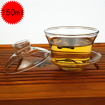 特价三才玻璃盖碗茶具透明玻璃大号手抓玻璃杯功夫茶碗杯套装正品