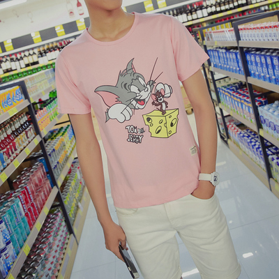 短袖2016新款男女T恤装韩版宽松 情侣装TOM猫和老鼠JERRY情侣 夏