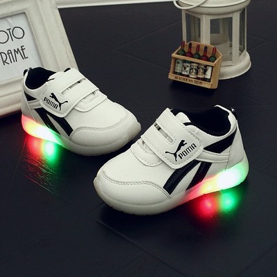 儿童发光鞋男童LED带亮灯鞋夜光灯荧光闪光灯运动童鞋1-2岁学步鞋