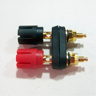 双头专业音响功放接线柱端子音箱香蕉插座4mm 连体红黑联体柱新品