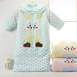 3-4岁儿童纯棉可拆袖空调服宝宝秋冬季防踢被婴幼儿加厚睡袋