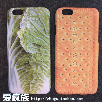 日本食玩饼干西瓜牛肉iphone6手机壳苹果6plus手机套5s磨砂硬壳潮
