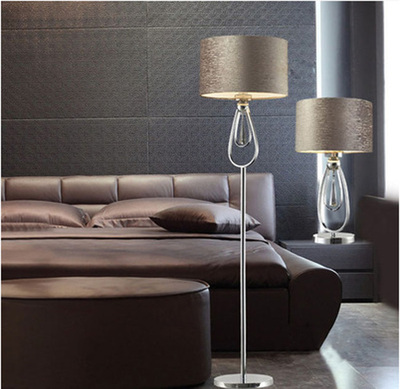 欧美式创意客厅落地台灯 现代简约铁艺卧室床头装饰水晶台灯包邮