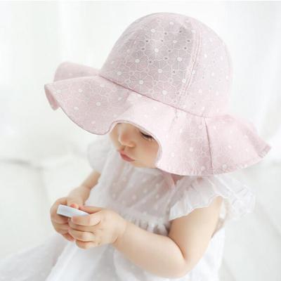韩国韩版新款婴童太阳帽  宽檐遮阳盆帽沙滩帽  宝宝镂空防晒帽