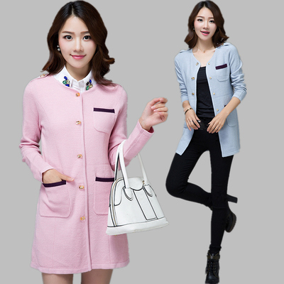2016春装新品韩版女装大码针织衫中长款薄款毛衣外套披肩女士开衫