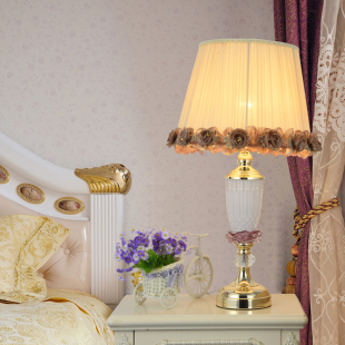 水晶大台灯欧式客厅卧室床头灯酒店客房装饰台灯温馨暖光新婚台灯