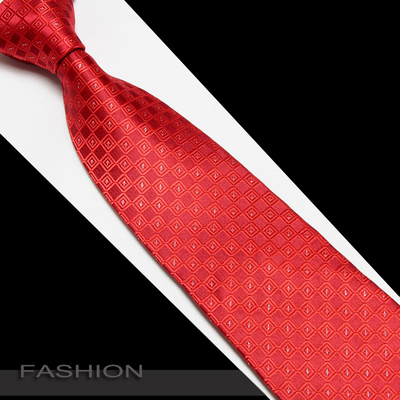 领带结婚大红色细格子宽版深红男士婚礼新郎婚庆商务正装宽版8CM