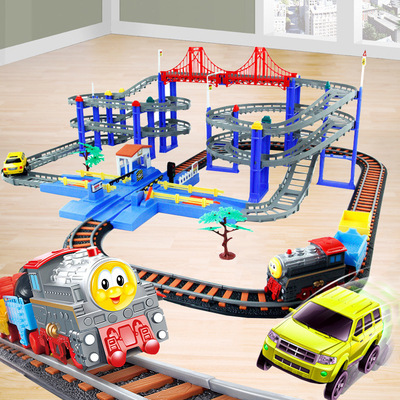 立昕托马斯小火车四层豪华礼盒套装儿童玩具汽车电动轨道车玩具