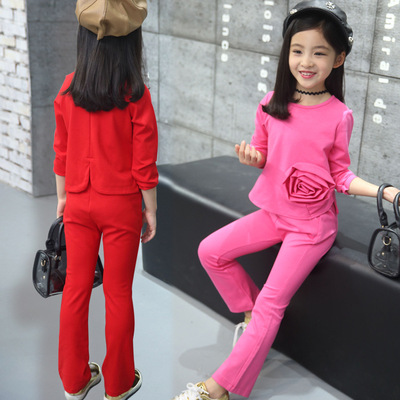 潮流女童秋装韩版套装2016新款时尚中大童小女孩两件套装儿童套装